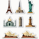 Global Landmarks - Sticker Sheet v3